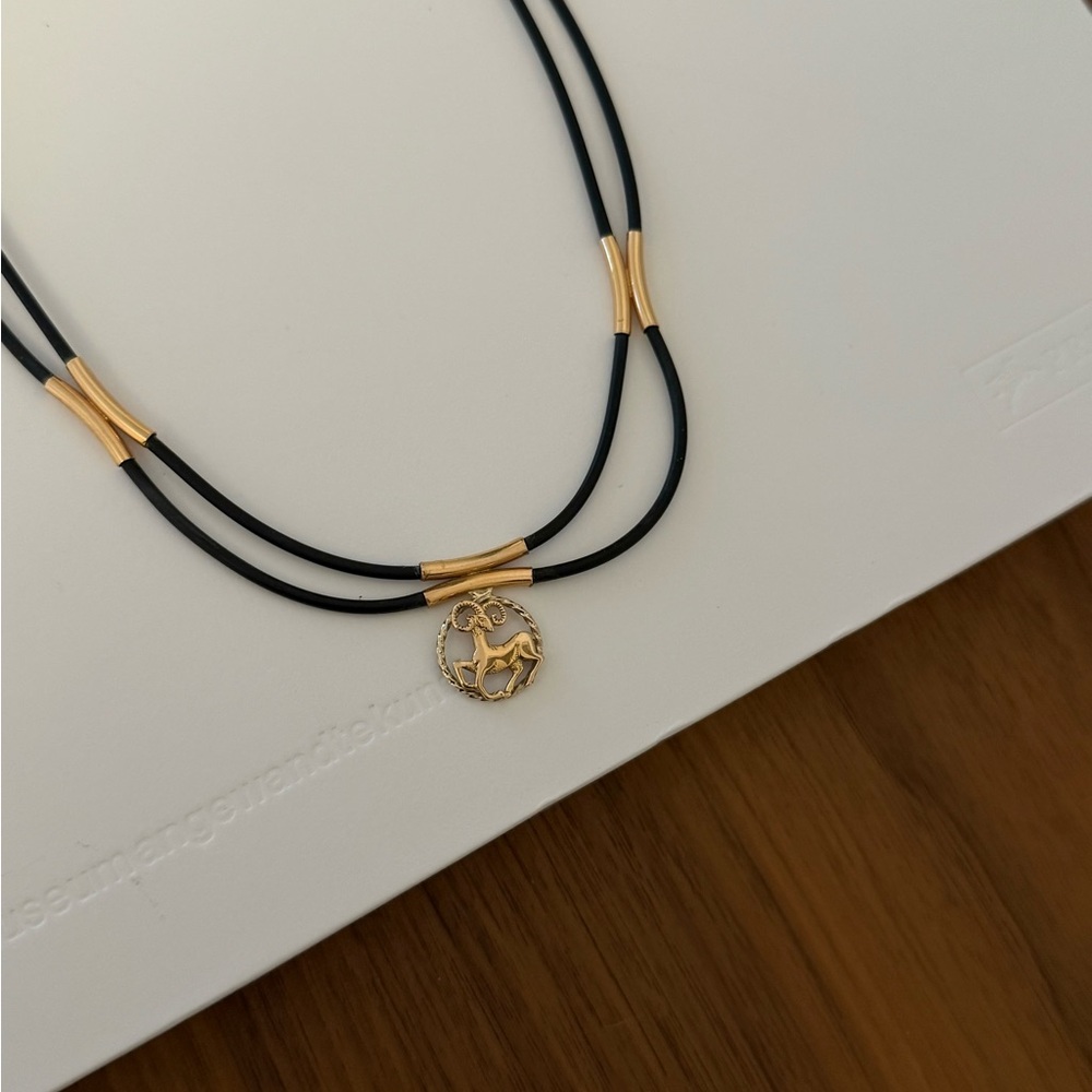 Aries Pendant Real Gold Necklace - image 1